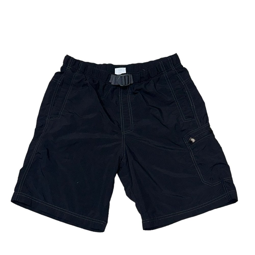 Men's Columbia‎ Nylon Elastic Waist Shorts with Belt Black 9" Length Size Small
